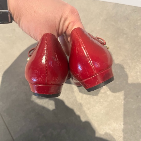 Patent red peep toe flats size 7.5 - Picture 2 of 8